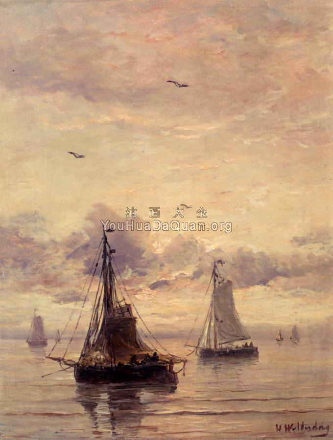 Evening Anchorage - 亨德里克·威廉·梅斯达赫